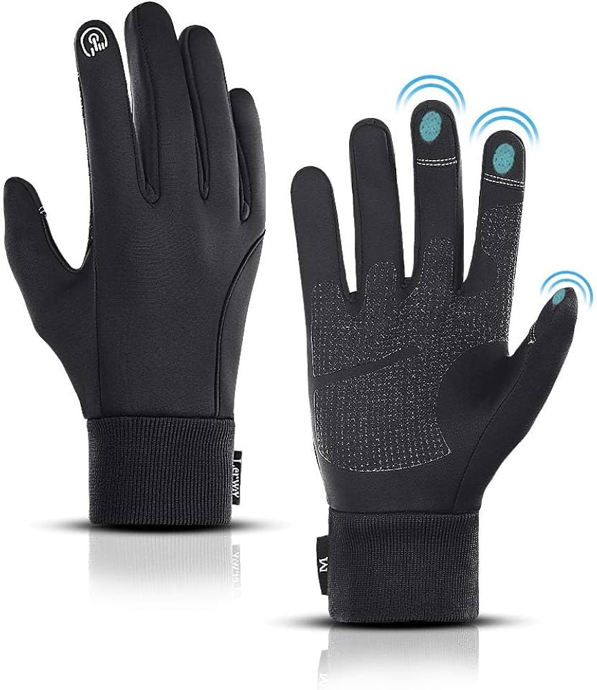 LERWAY Winter Warm Gloves, Thermal Black Warm Gloves for Men Women Waterproof Touchscreen Non-Sli... | Amazon (US)