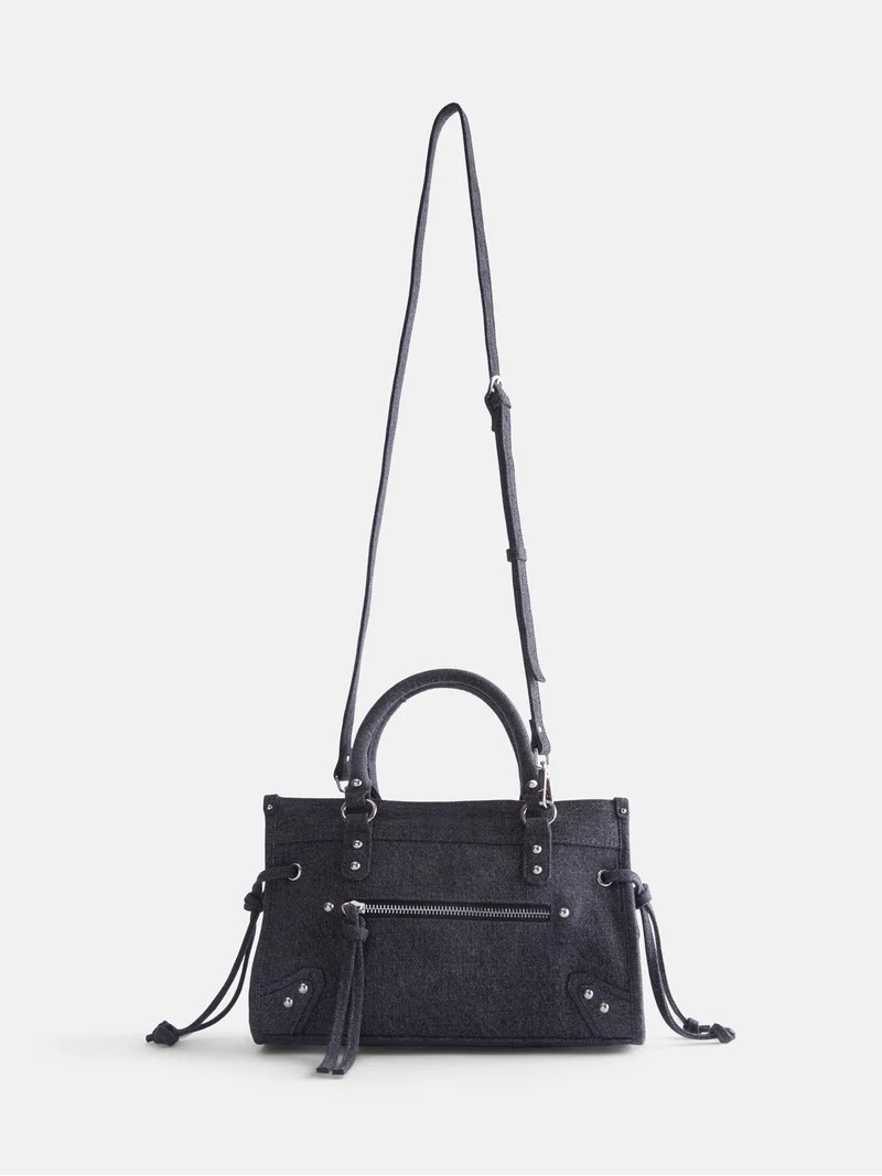 No Boundaries Women's Fashion Square Tote Bag, Black | Walmart (US)