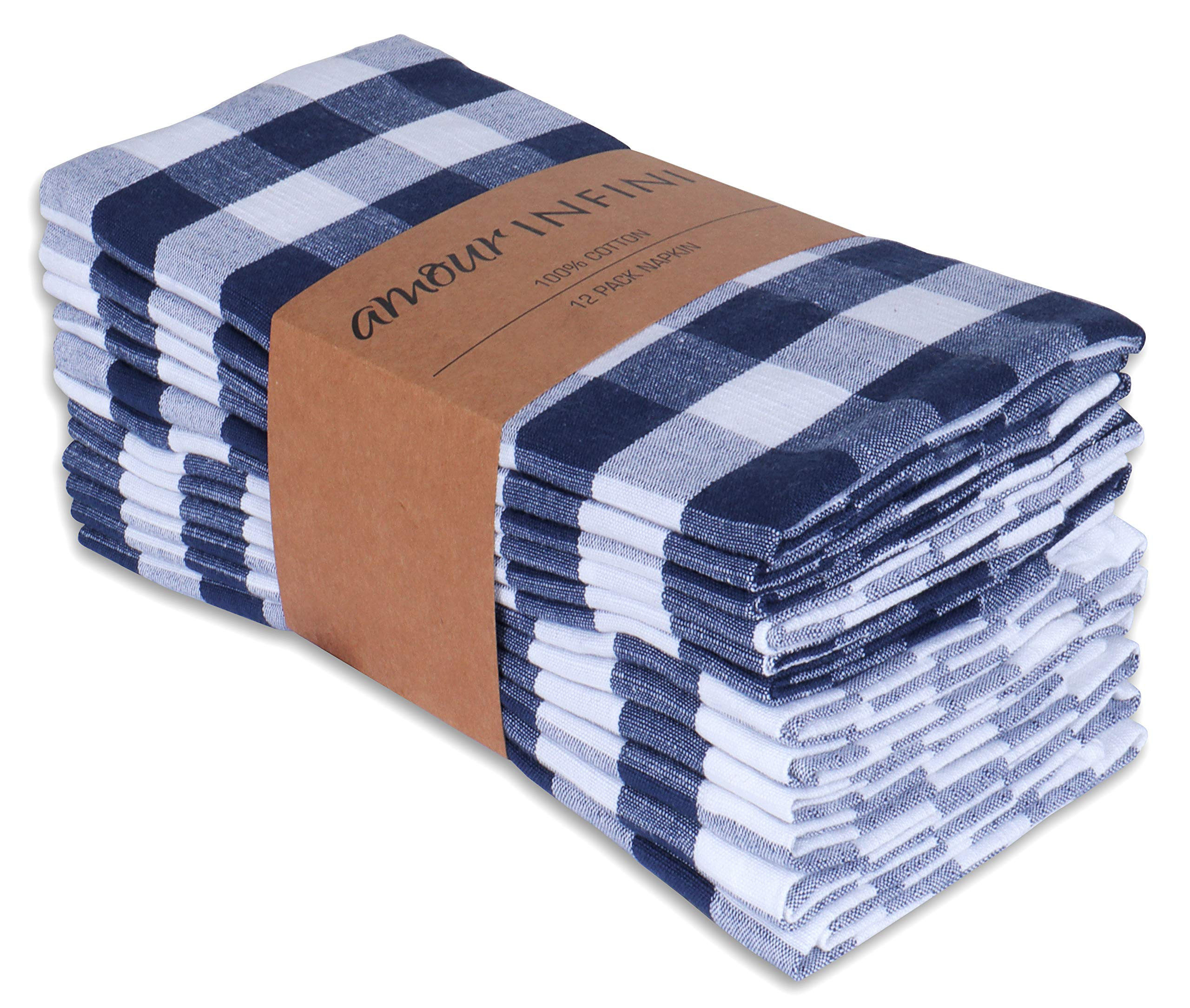 Cotton Dinner Napkins Pack of 12 - Buffalo Plaid, Washable & Reusable Absorbent Table Napkins for... | Amazon (CA)