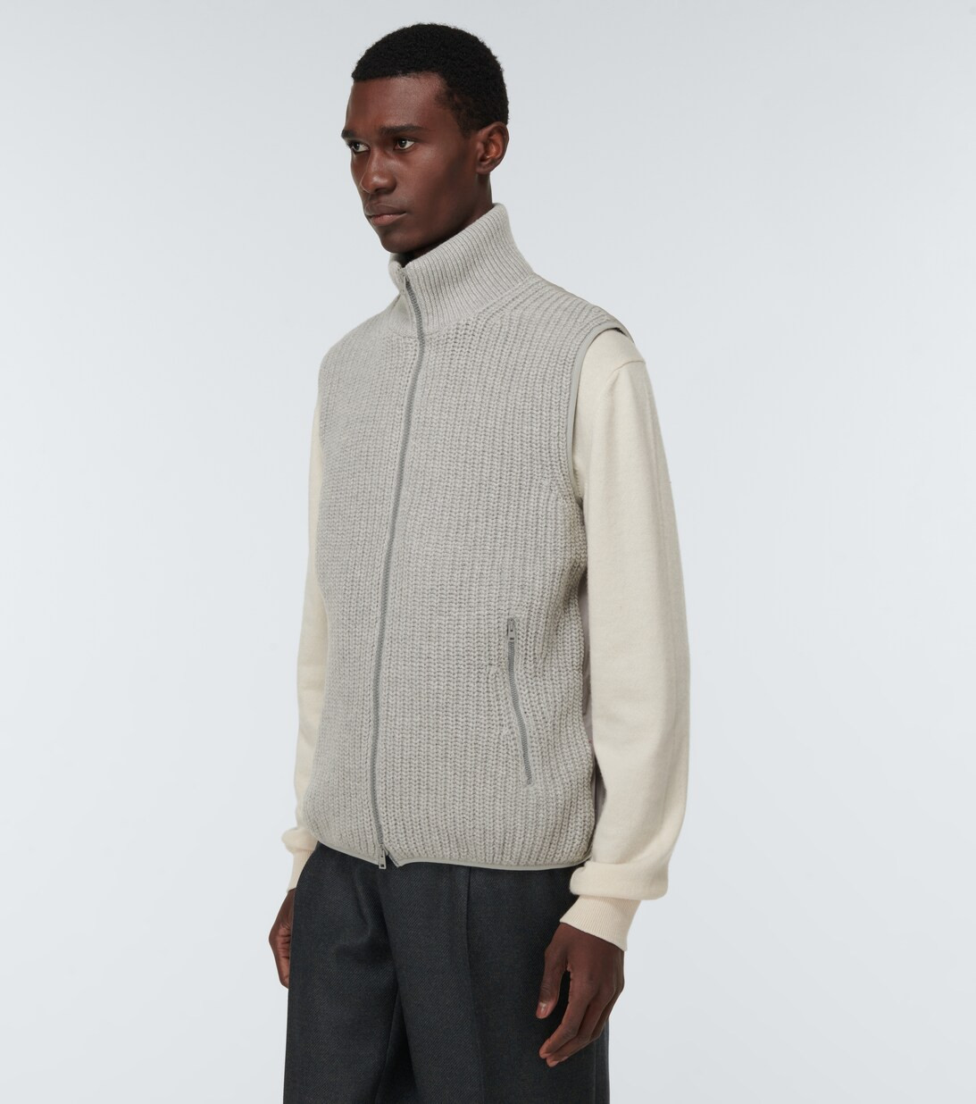 knitted vest zip-up wool cardigan | Mytheresa (UK)