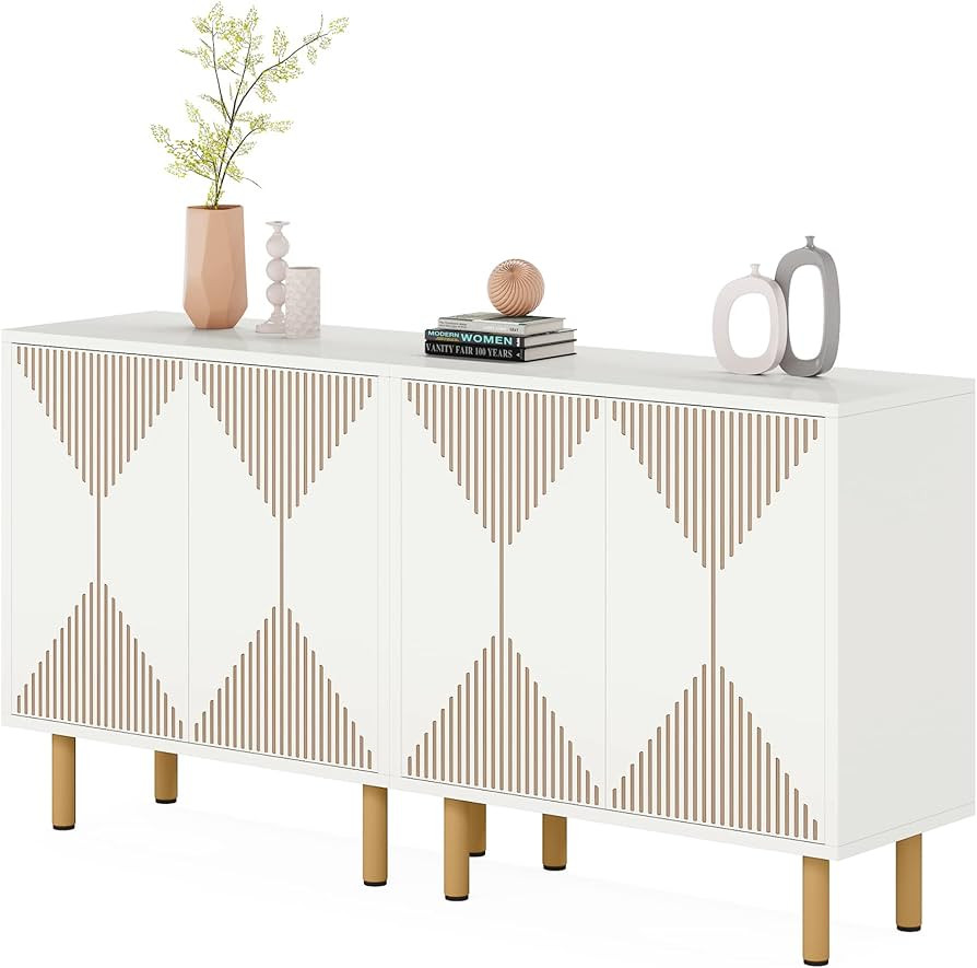 LITTLE TREE White Sideboard Buffet Modern Storage Cabinet | Amazon (US)