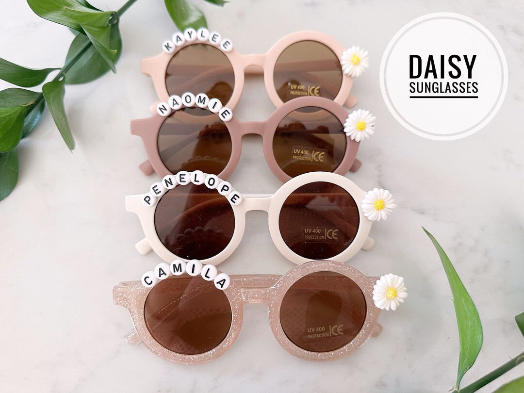 Floral Daisy Little Girls Personalized Name  UV400 Protection Sunglasses Toddlers Kids Babies Bir... | Etsy (US)