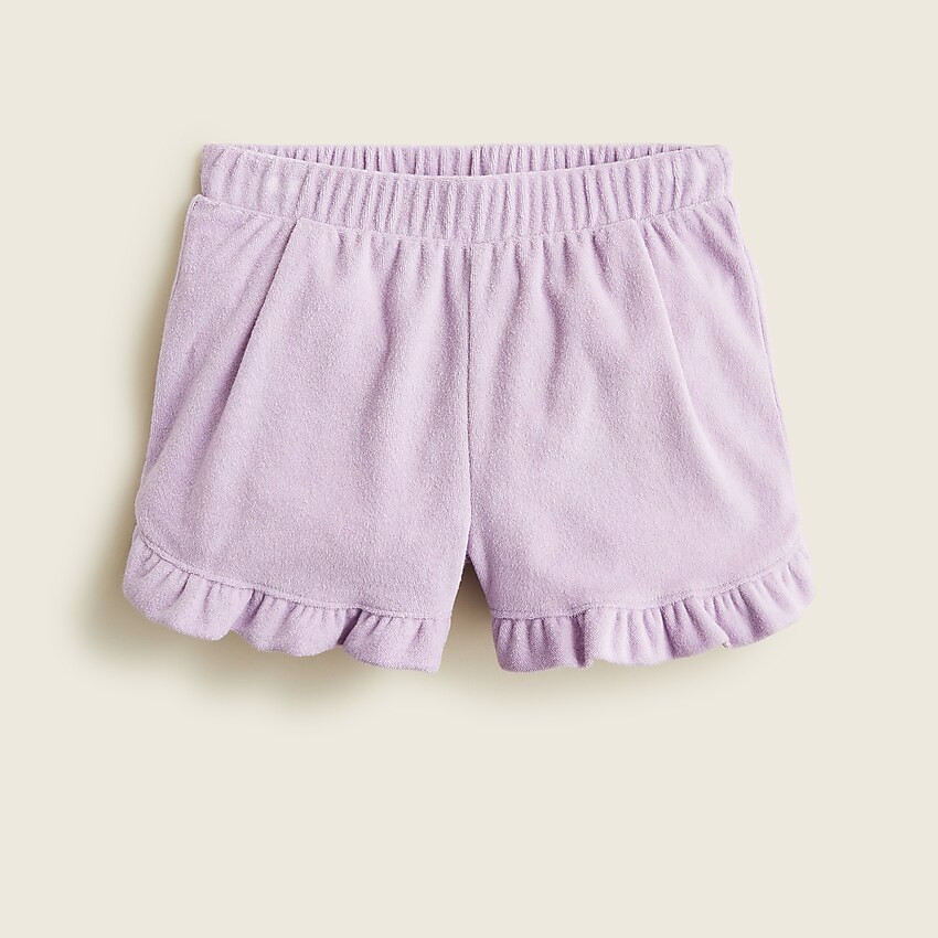 Girls' ruffle-trim short in towel terry | J. Crew US