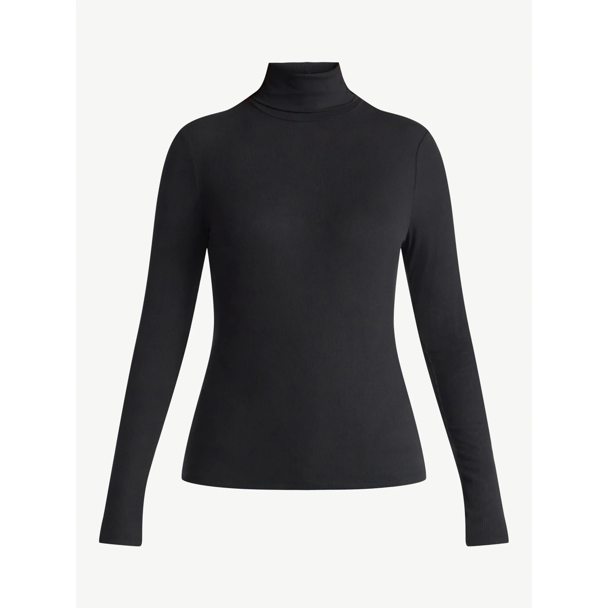Time and Tru Women's Ribbed Turtleneck with Long Sleeves, Sizes XS-XXXL | Walmart (US)