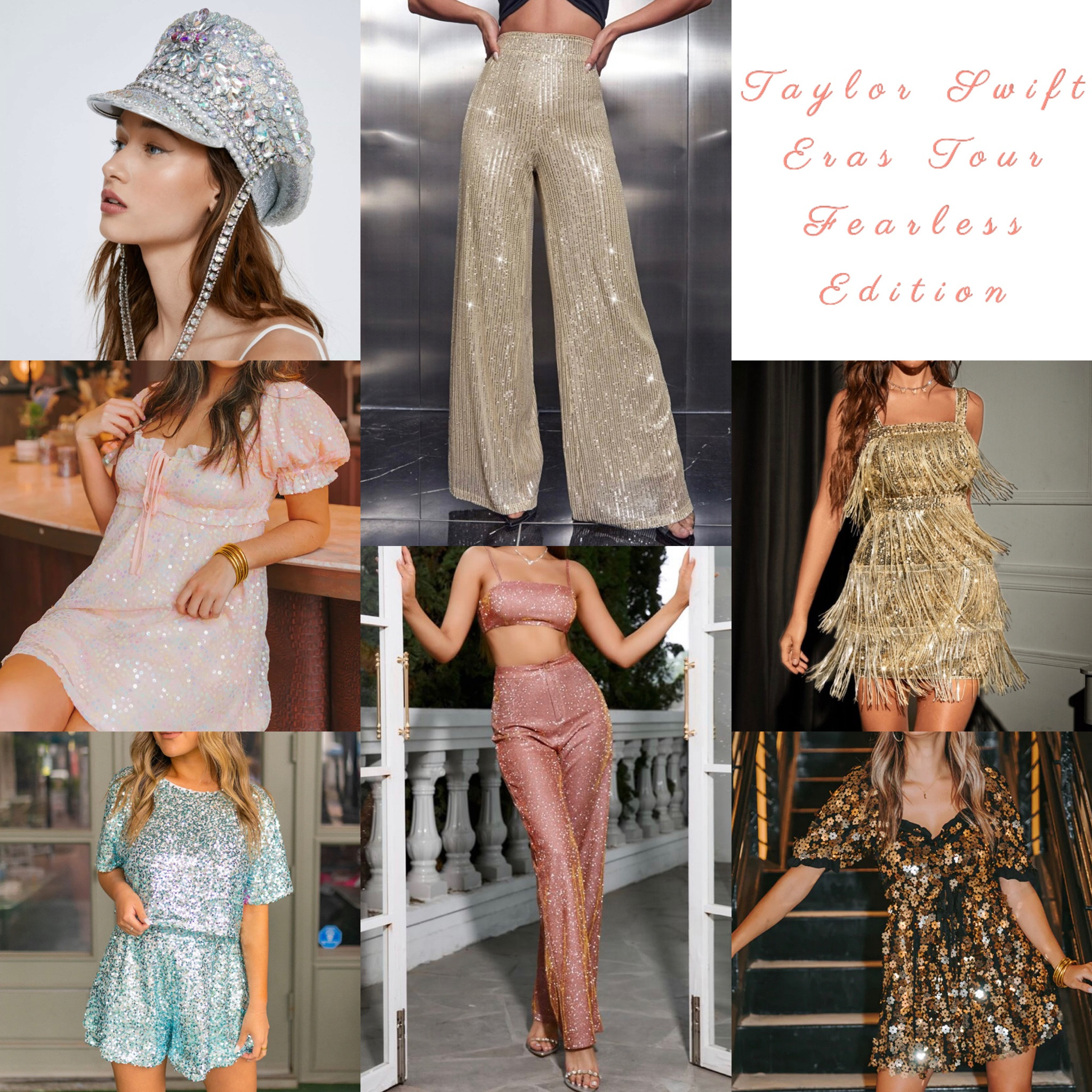 Taylor Swift Concert
Taylor Swift
Concert Outfit
Eras Tour
Fearless
Era
Outfit
Outfits
Sequin
Sparkle
Pants
Dress
Fringe
Rose Gold
Gold
Silver
Accessories
Tour
Show
Music
Festival
Travel
Love Story
You Belong With Me
Forever & Always

#LTKFestival #LTKtravel #LTKstyletip