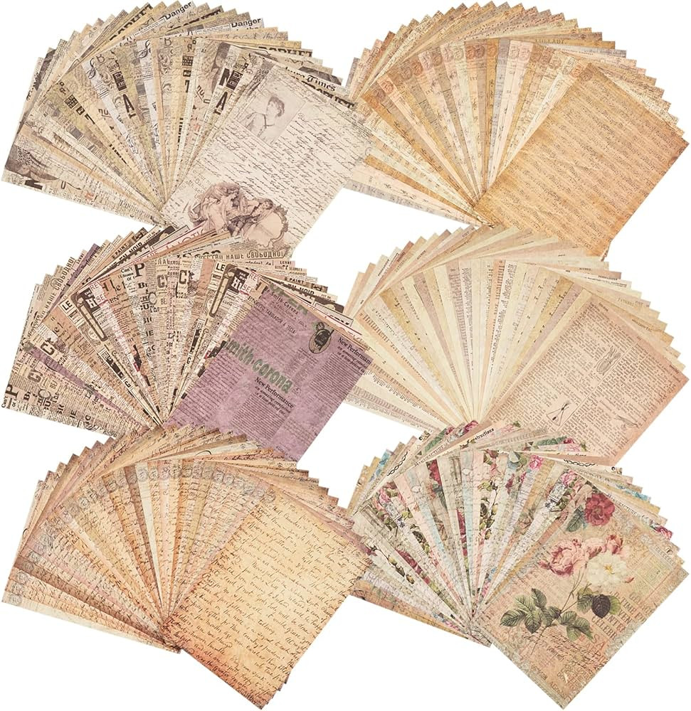 180 Sheets of Scrapbook Paper, Vintage Journaling Scrapbooking Supplies Craft Kits for Bullet Jou... | Amazon (US)