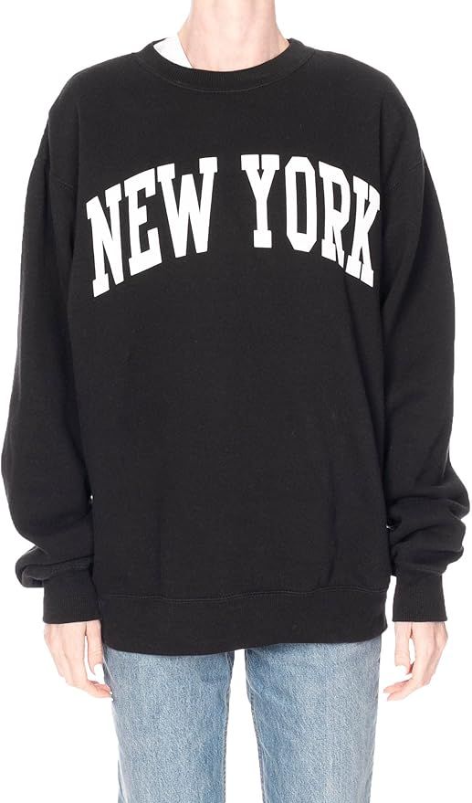 Women's Vintage Oversized New York Varsity Graphic Crewneck Sweatshirt | Amazon (US)