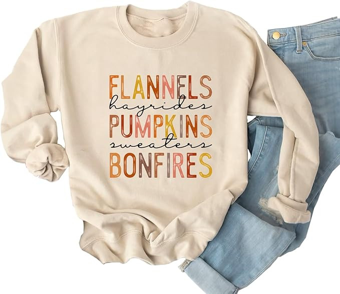 Ykomow Pumpkin SweatShirt for Women Thanksgiving Graphic Tees Fall Halloween Sweater | Amazon (US)