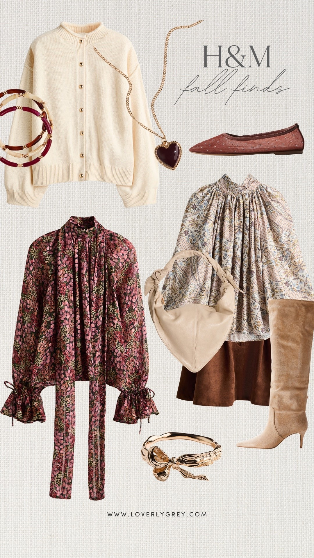 H&M is SO good right now and these H&M fall fashion finds instantly caught my eye! The cozy cardigan, floral blouses, burgundy accessories, ballet flats and tall boots are exactly the kind of affordable fall outfits for women I want to wear on repeat this season.

#LTKootd #LTKSeasonal