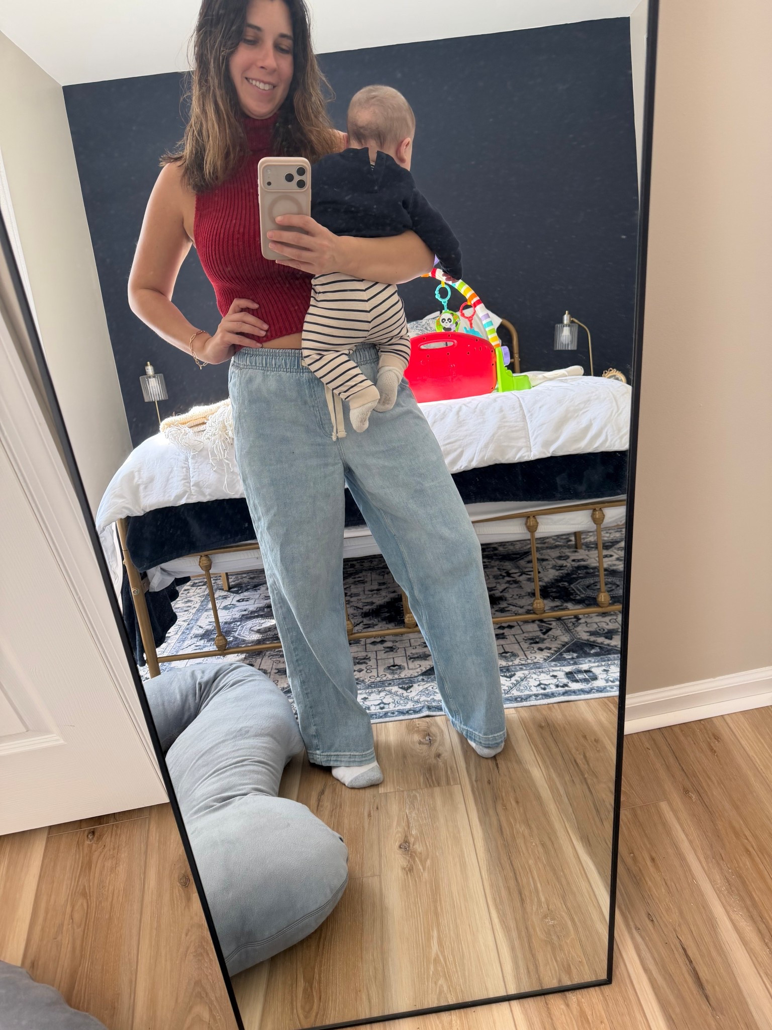 still obsessed with these gap sweatpants jeans! worn my whole preg & now postpartum! true to size

#LTKmomlife #LTKBump #LTKBaby