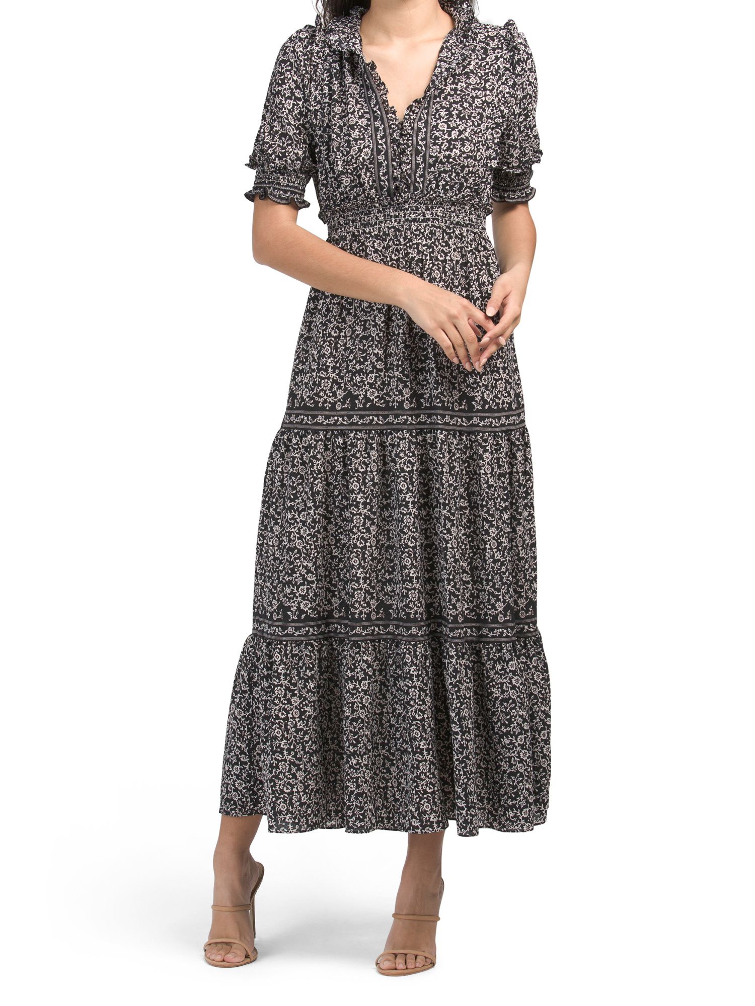 Printed Bubble Crepe Maxi Dress | Day Dresses | Marshalls | Marshalls