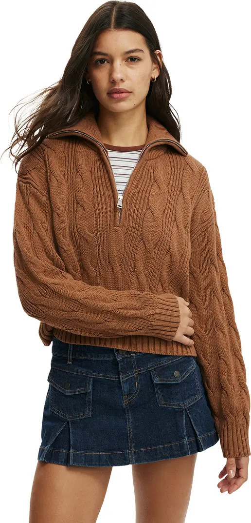 Women's Cotton Cable Half Zip Pullover | Nordstrom