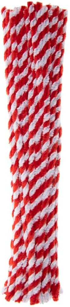 Red & White Twist Chenille Stem Pipe Cleaners - 24 Count | Amazon (US)