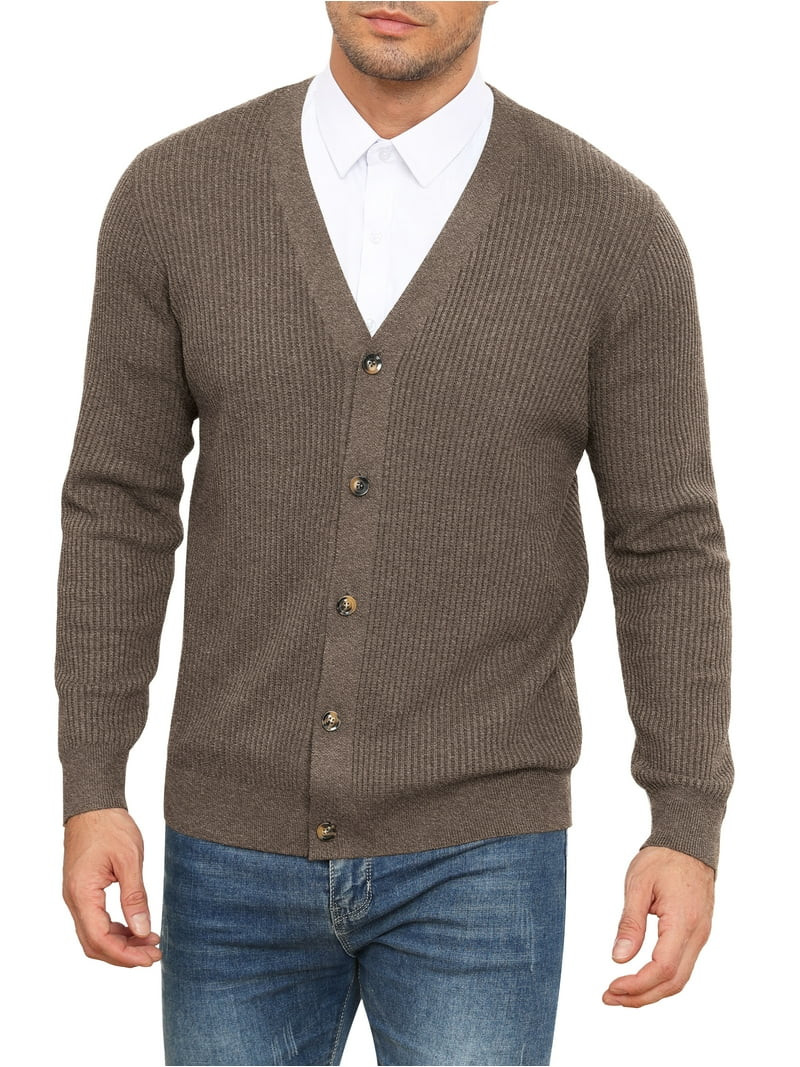 Iceglad Mens Cardigan Sweaters V-Neck Long Sleeve Soft Slim Fit Casual Buttons Knitted | Walmart (US)