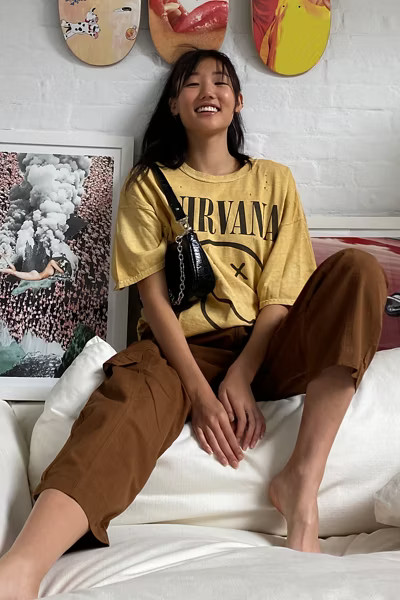 UO Kinley Linen High-Waisted Cargo Pant | Urban Outfitters (US and RoW)