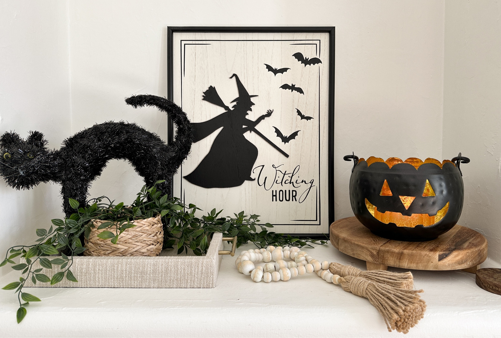 Halloween Styling for bookshelves and little nooks 🎃 sign, cat and similar pumpkin on sale! 

#LTKHalloween #LTKhome #LTKsalealert
