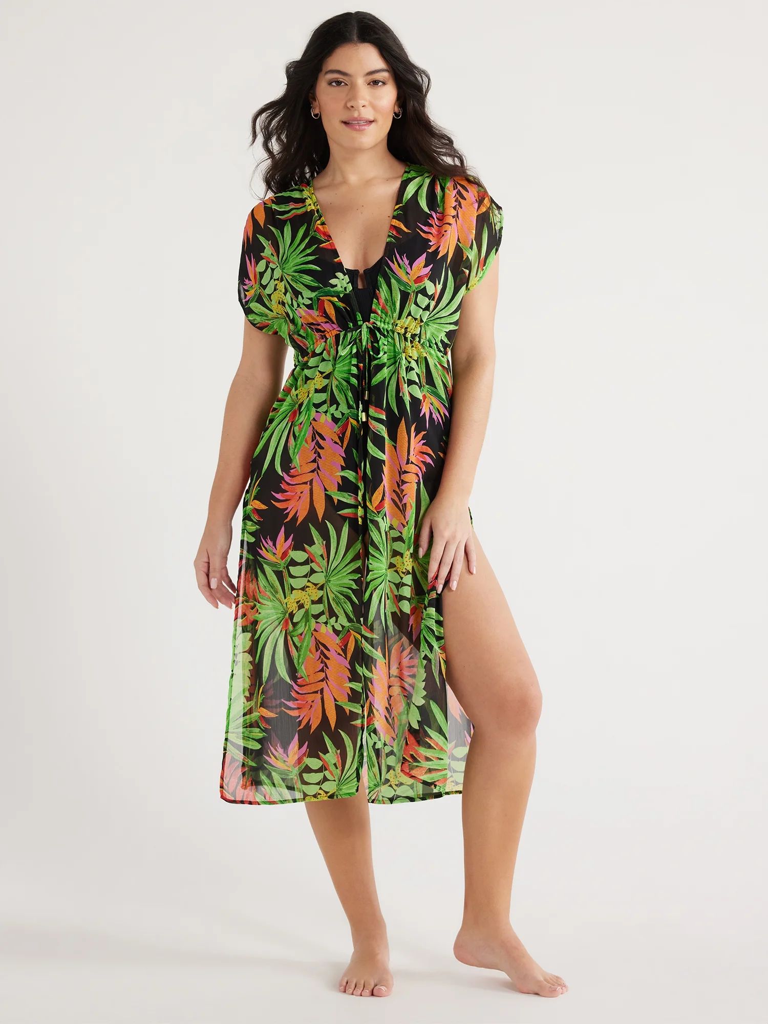 Sofia by Sofia Vergara Women's and Plus Tropical Caftan Coverup, Sizes XS-3X | Walmart (US)