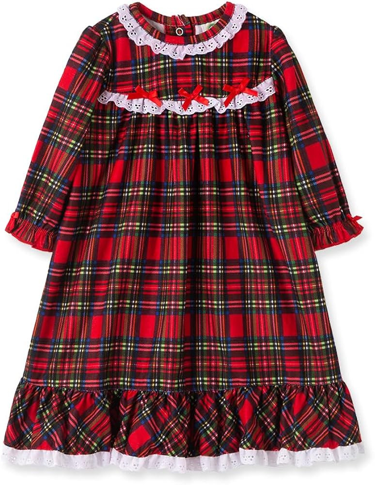 Little Me Clothes for Baby Boys' and Girls' Christmas Matching Plaid Pajamas and Nightgowns, 3 Mo... | Amazon (US)