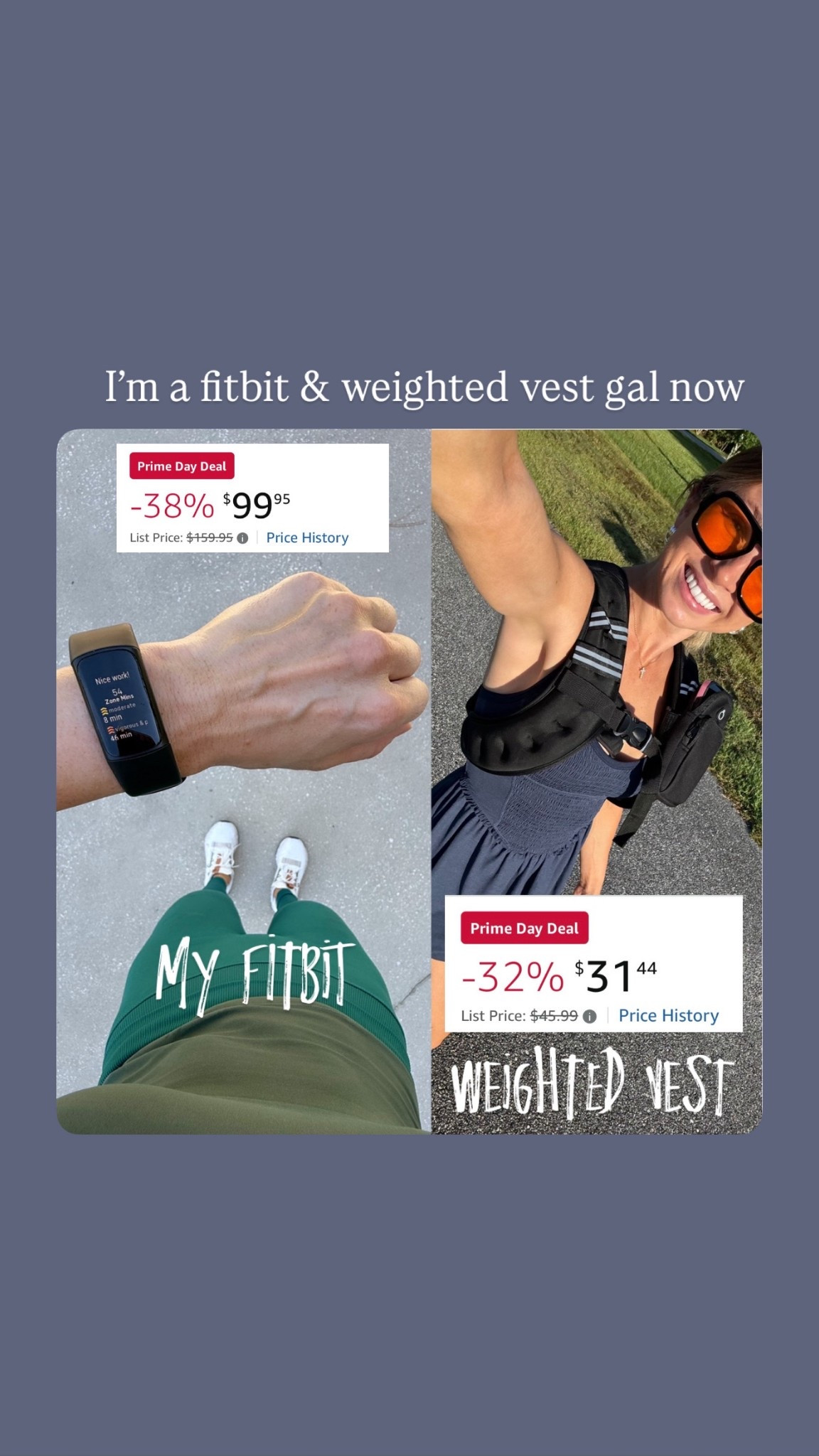My Fitbit and weighted vest are on major sale for prime day! #amazonfinds #amazon 

#LTKSaleAlert #LTKActive #LTKFindsUnder100