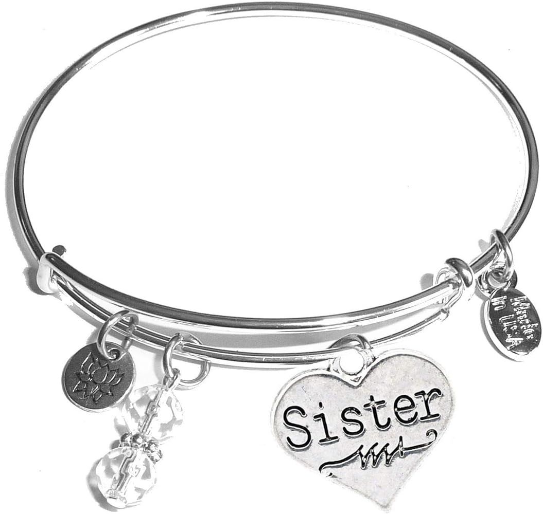 Hidden Hollow Beads Women's Made In USA Stainless Steel Message Charm Expandable Wire Bangle Brac... | Amazon (US)