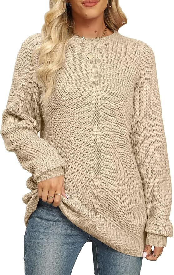 BELAROI Plus Size Sweaters for Women Pullover Long Sleeve Tops Chunky Tunic Shirts Outfits Crew N... | Amazon (US)