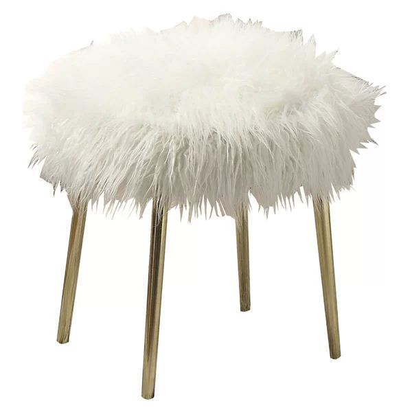 Altenburg Faux Fur UpholsteredMetal Ottoman | Wayfair North America