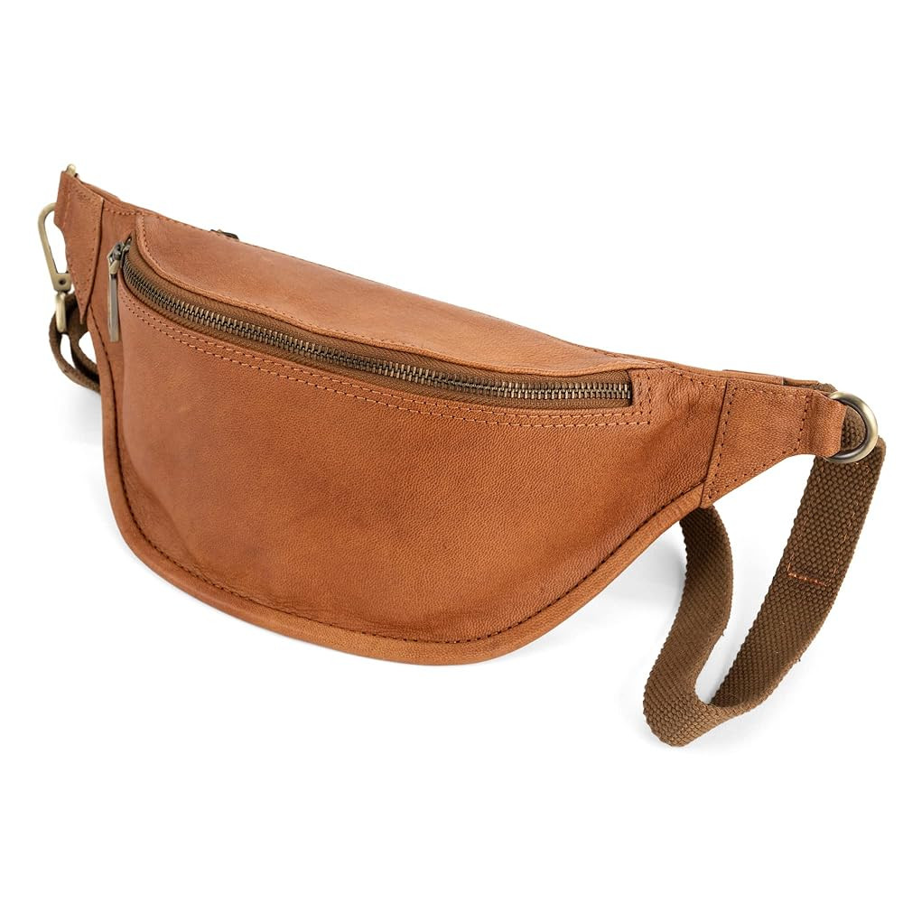 Berliner Bags Vintage Genuine Leather Fanny Pack Kai, Belt Bag, Crossbody Sling Bag for Men and Women - Brown | Amazon (US)