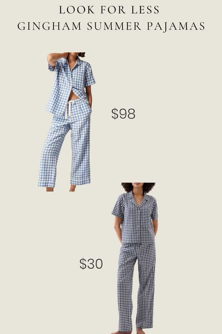Look for less: gingham
Summer pajamas