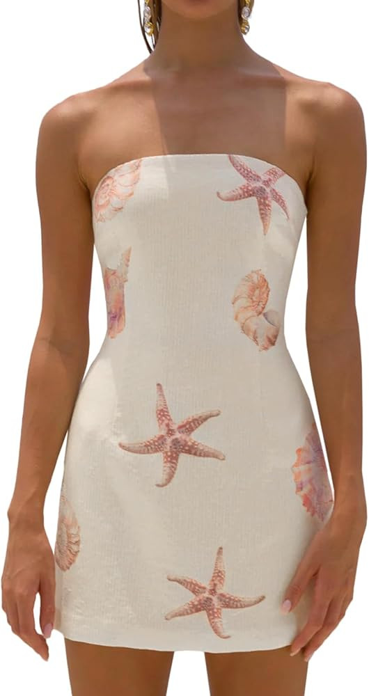 jascaela Womens Sequin Strapless Dress Sleeveless Tube Dress Prom Party Sexy Mini Bodycon Dress | Amazon (US)