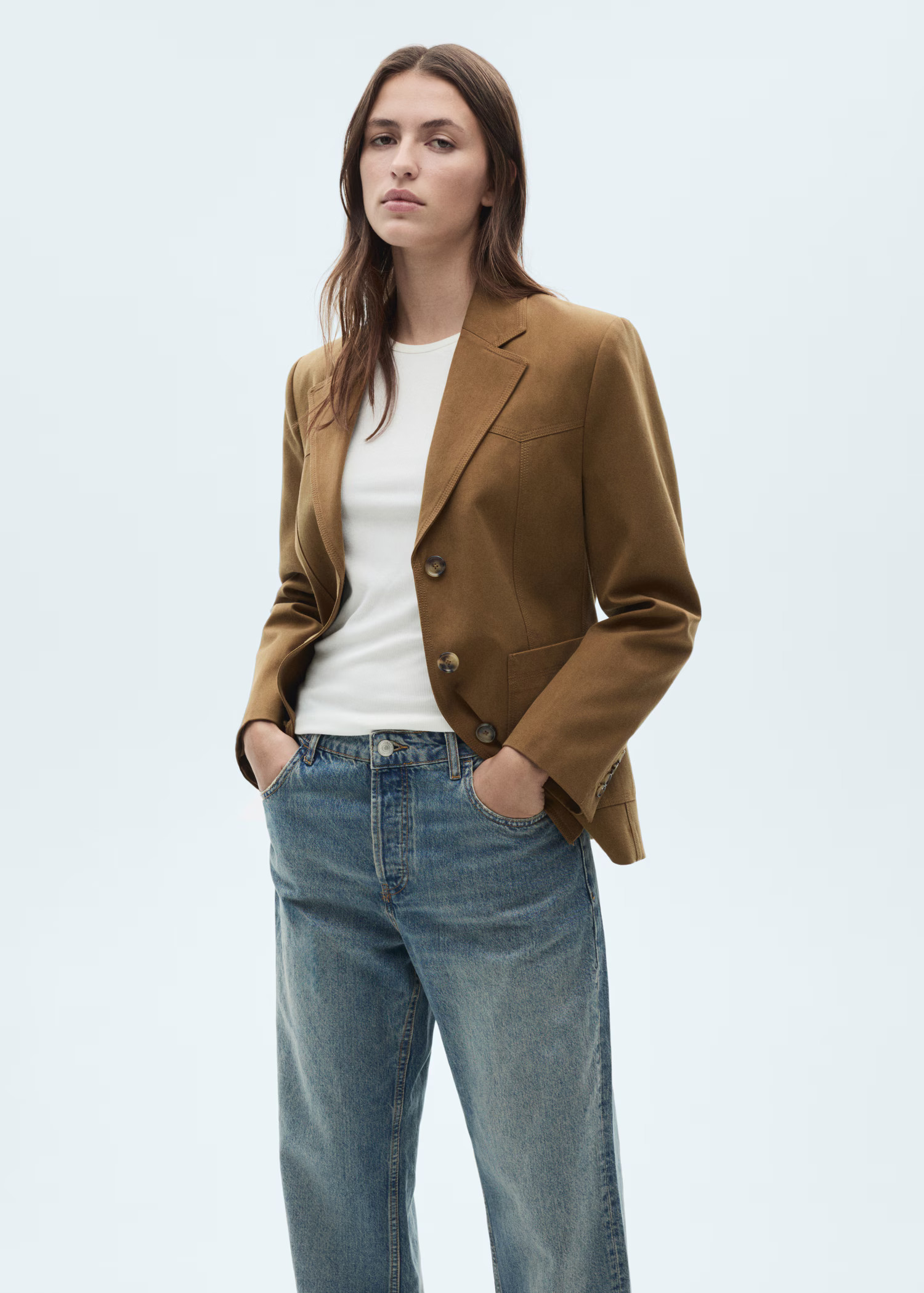 Lyocell blazer with pockets - Women | MANGO USA | Mango (US/MX/AU)