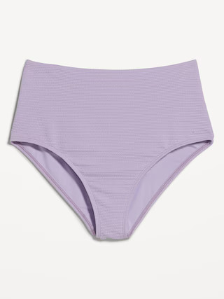 High-Waisted French-Cut Puckered Bikini Swim Bottoms | Old Navy (US)