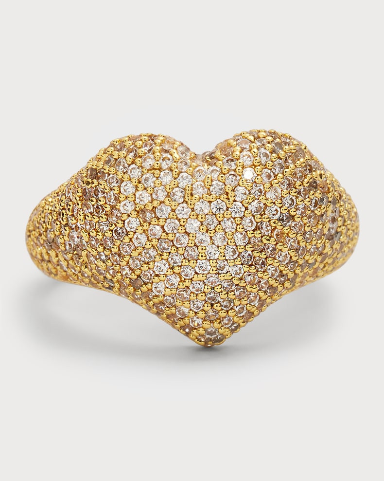 BaubleBar Cubic Zirconia Pave Heart Ring | Neiman Marcus