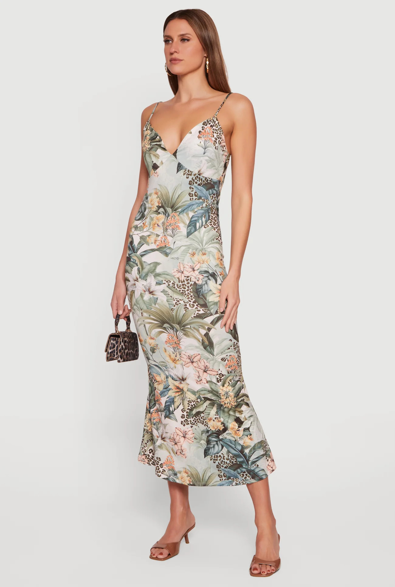 Floral V-Neck Cami Maxi Dress | Rainbow Shops