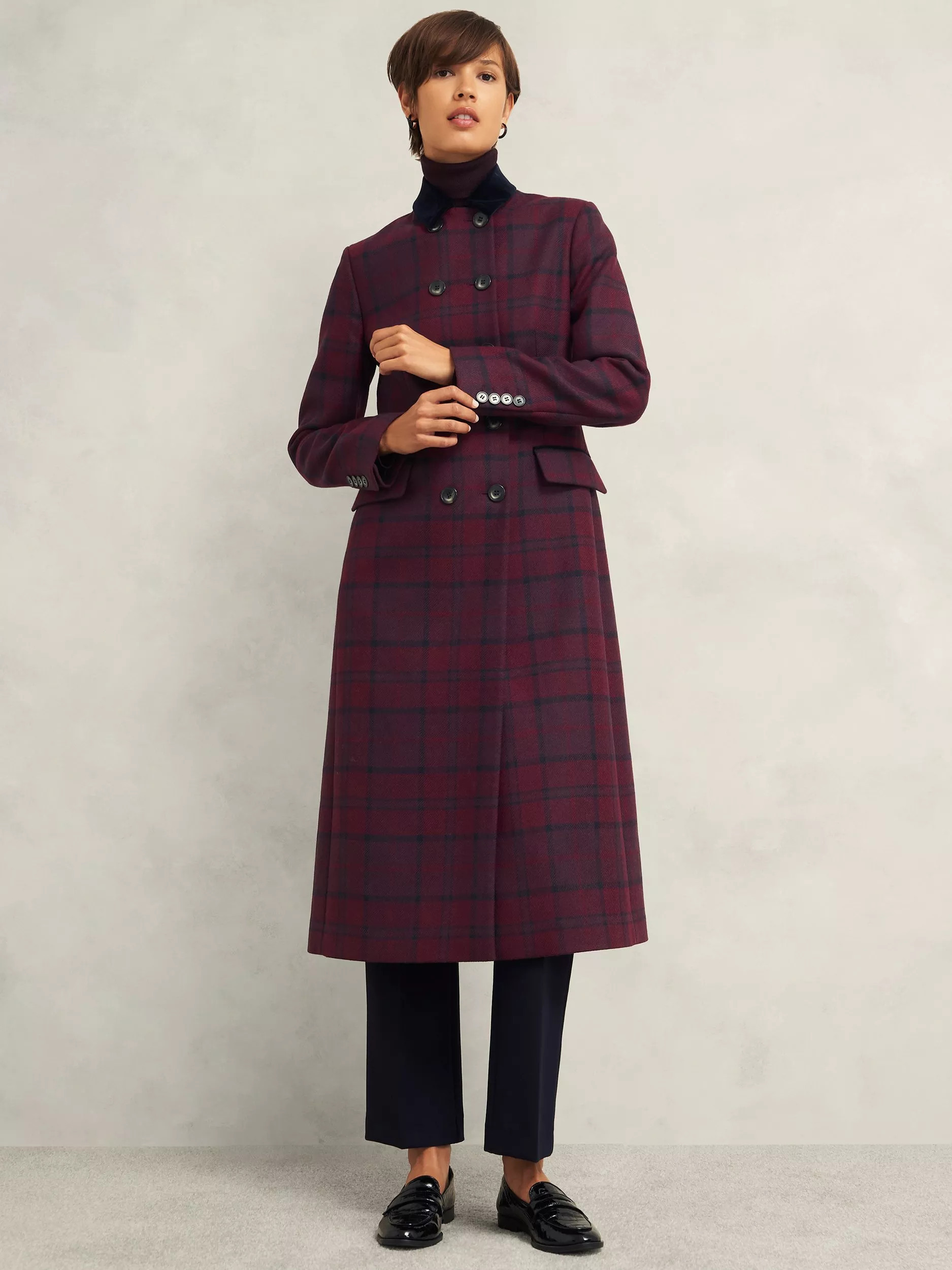 Hobbs Patricia Wool Rich Coat, Pink/Multi | John Lewis (UK)