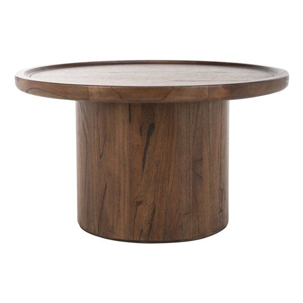 Safavieh Devin Solid Round Pedestal Coffee Table, Dark Brown | Walmart (US)