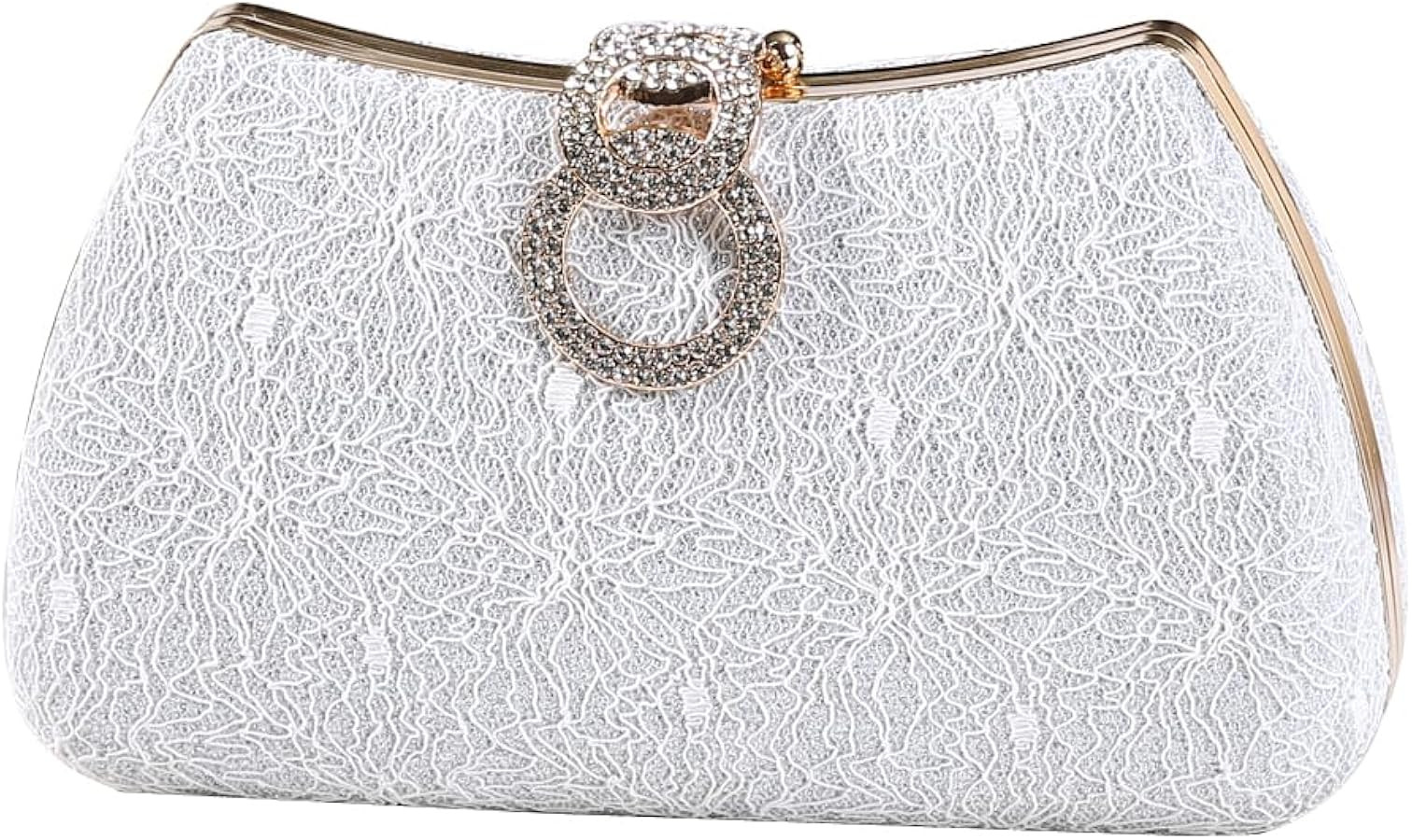 Dreubea Women's Fashion Evening Bag Rhinestone Decrated Clutch Handbag with Chain | Amazon (US)