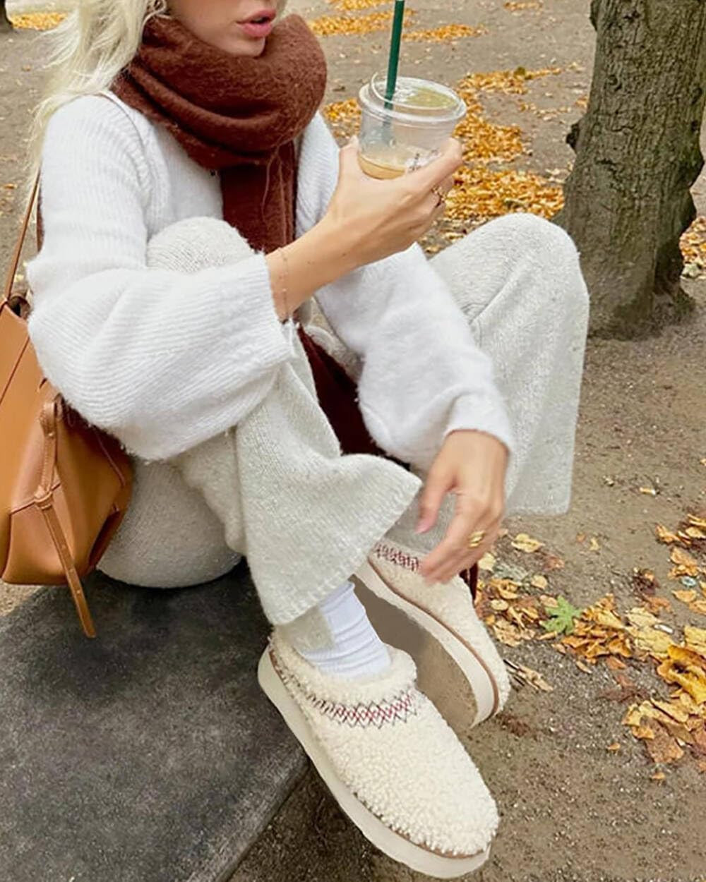 NATRAKI Women's Platform Slippers Mini Boots Braid Slippers with Plush Fleece Lining Fuzzy Slippe... | Amazon (US)