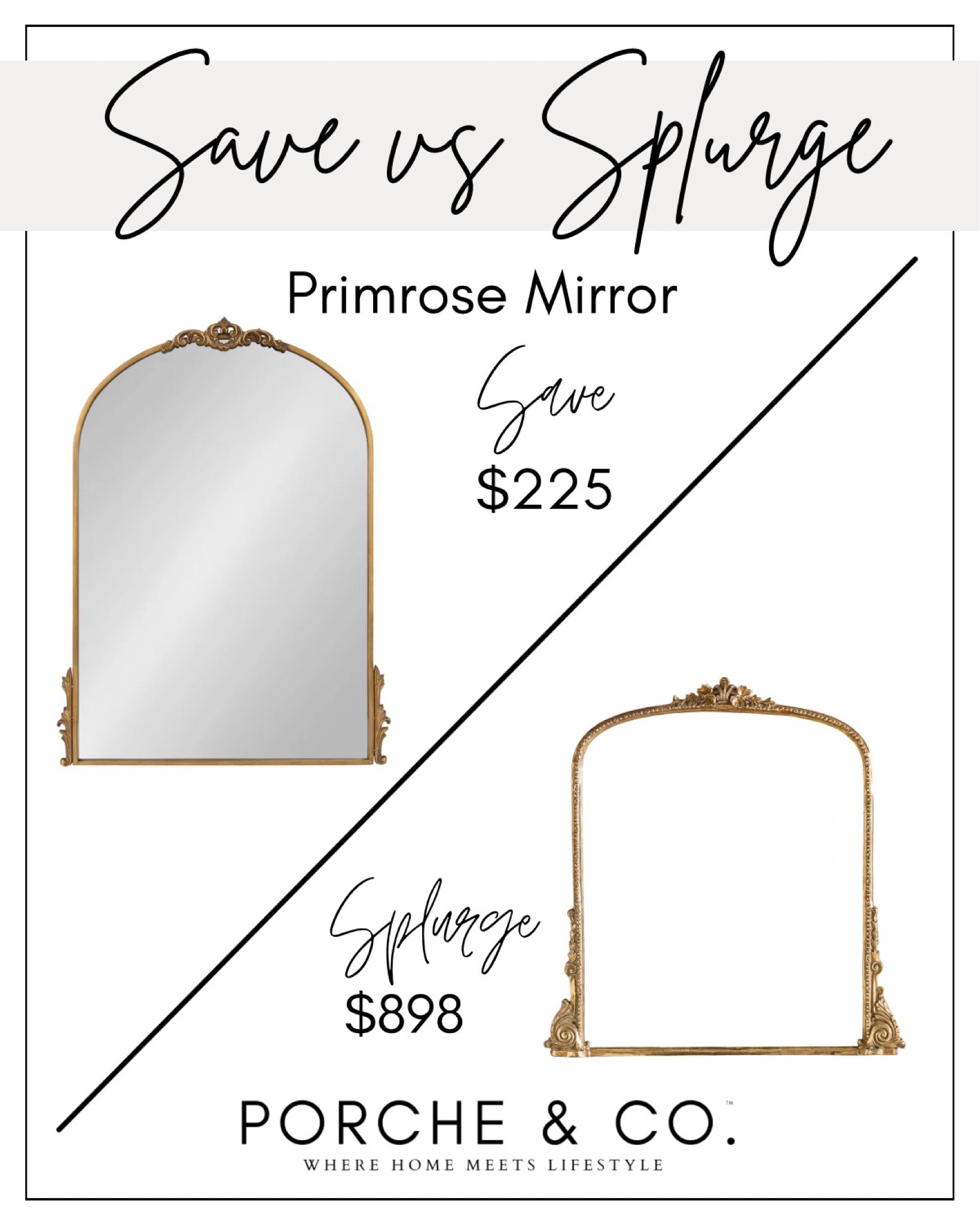 Save vs splurge
Anthro mirror dupe 
#visionboard #moodboard #porcheandco

#LTKhome #LTKFind #LTKstyletip