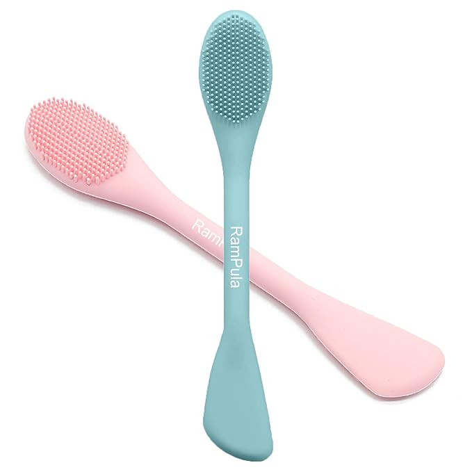 Facial Cleansing Brush, 2 in 1 Silicone Face Mask Brush &amp; Face Scrubber, For Exfoliating, Massagi... | Amazon (US)