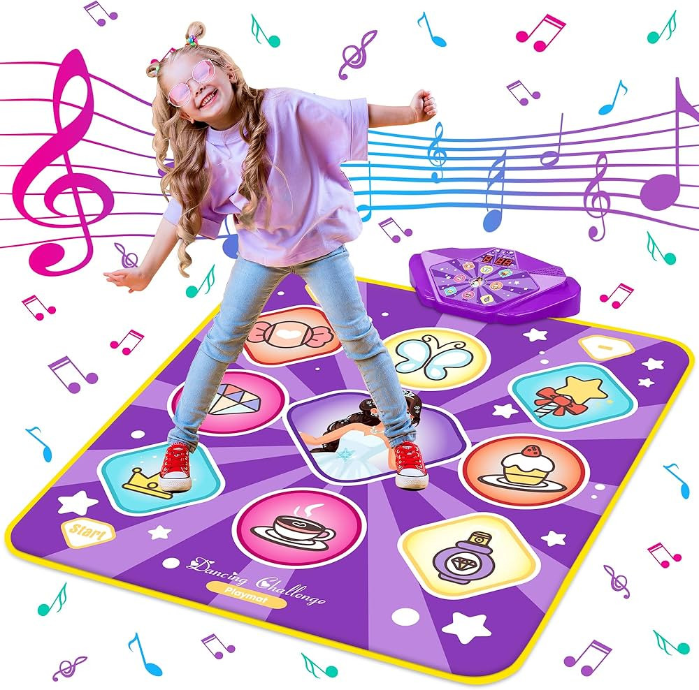 Dance Mat Toys for Kids, Purple Princess Electronic Dance Pad Game with 5 Gaming Modes, Dance Toy... | Amazon (US)