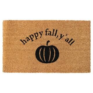 RugSmith Black Happy Fall, Y'all Machine Tufted Doormat | Michaels Stores