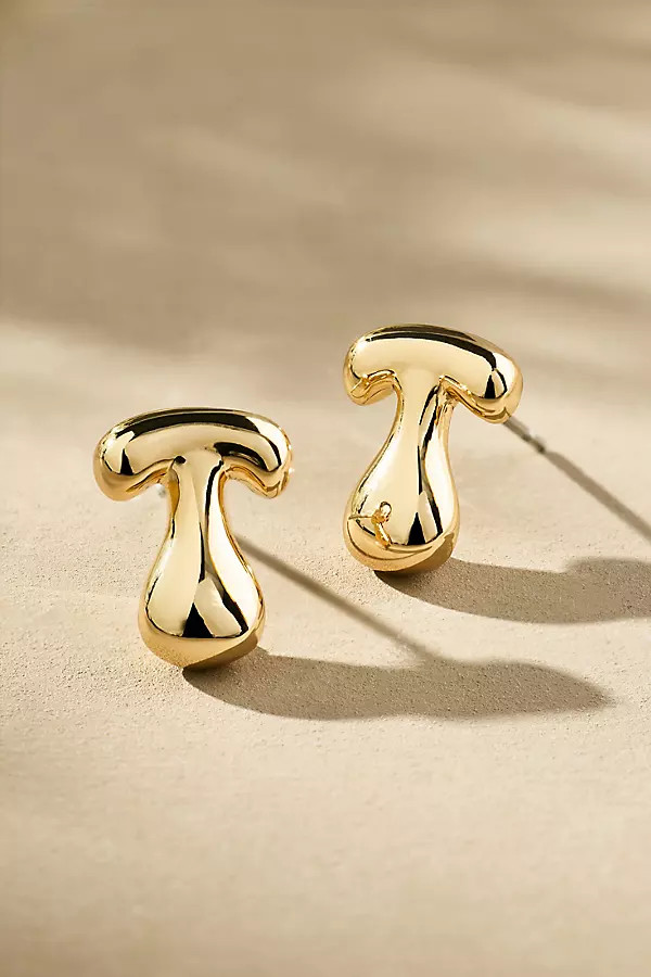 Gold Bubble Letter Monogram Post Earrings | Anthropologie (US)