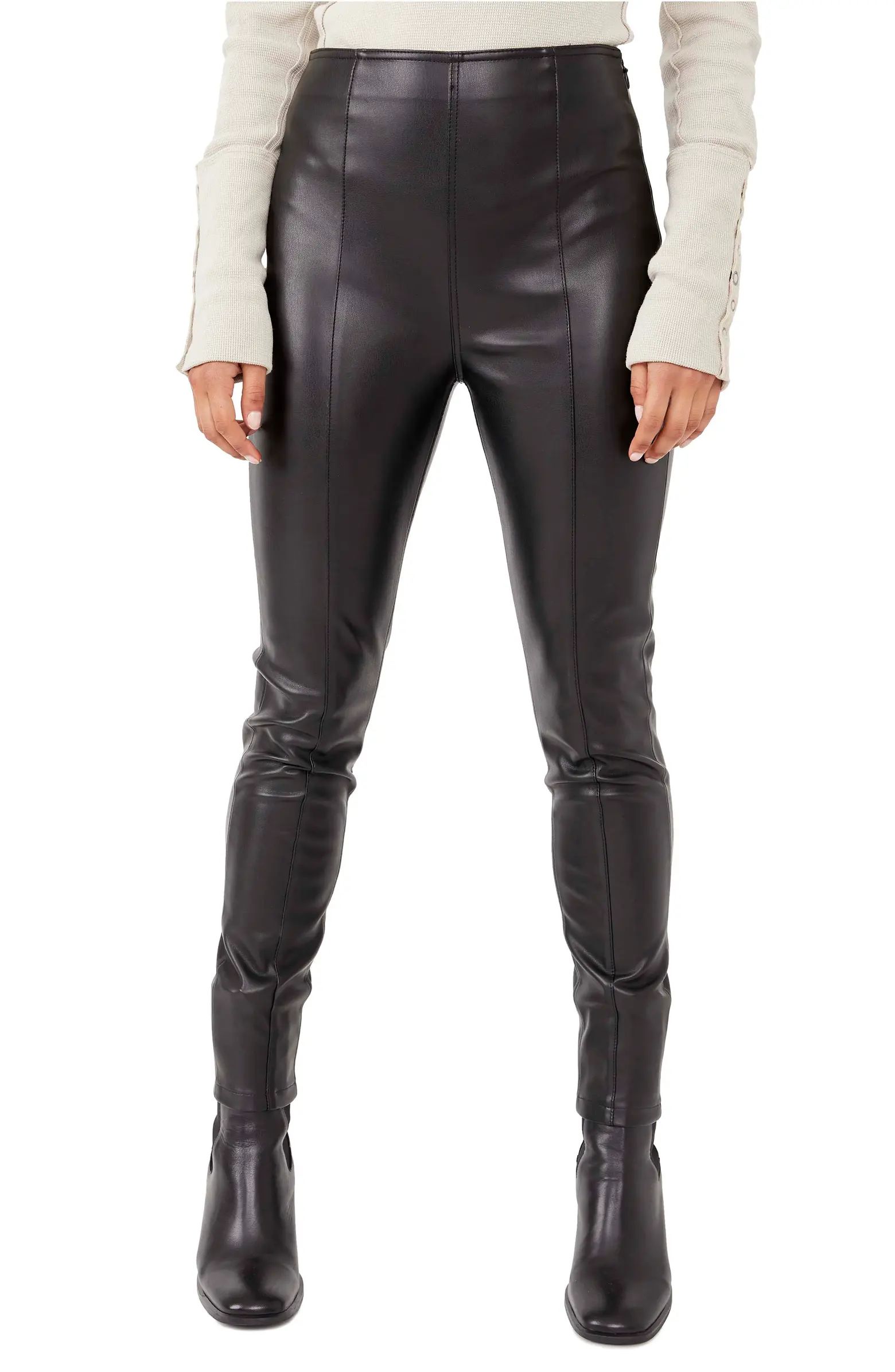 Free People Spitfire Stacked Faux Leather Skinny Pants | Nordstrom | Nordstrom