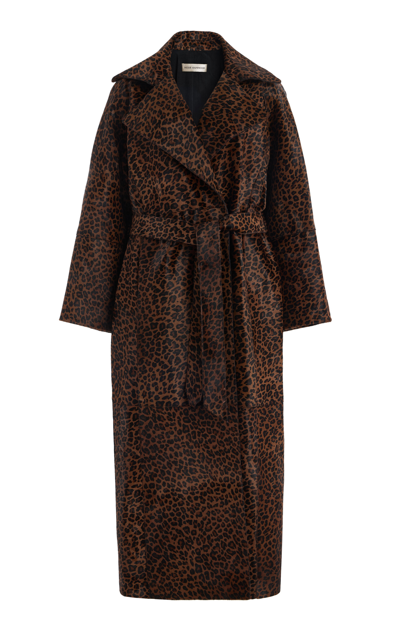 Nour Hammour - Althea Leopard Ponyhair Trench Coat - Animal - S - Moda Operandi | Moda Operandi (Global)