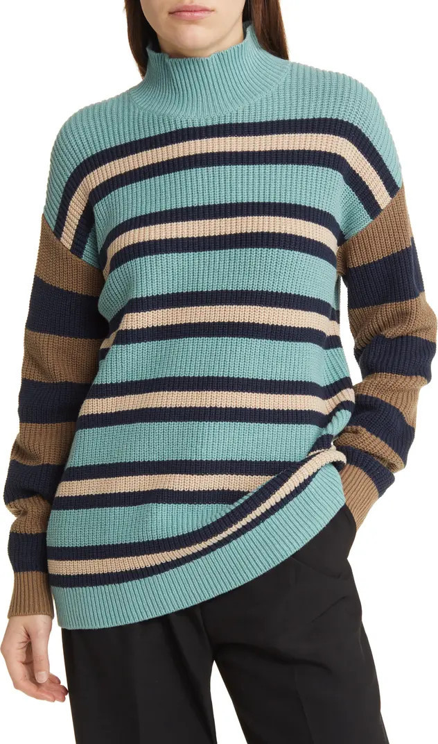 Mixed Stripe Mock Neck Sweater | Nordstrom