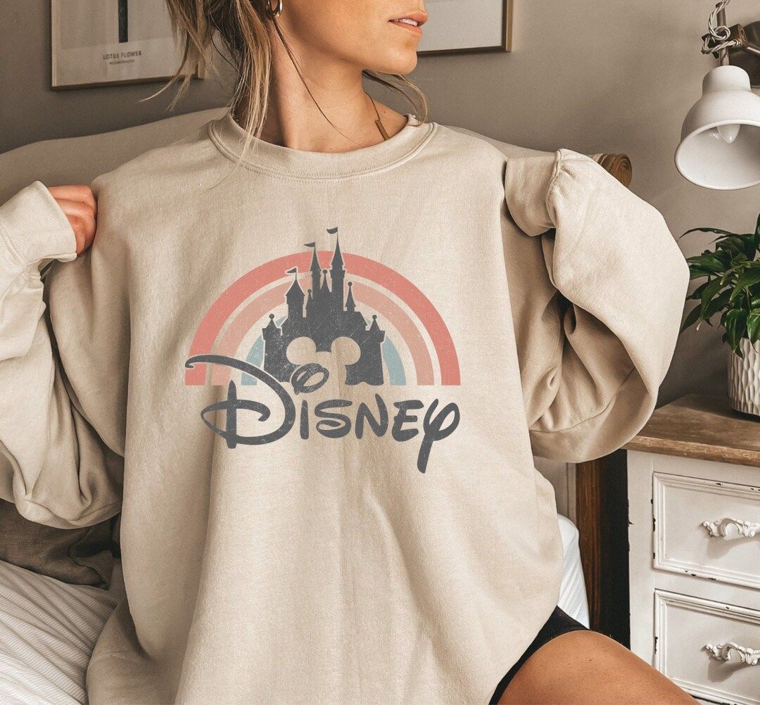 Disney Rainbow Castle Sweatshirt, Disney Vintage ,Disney Family Sweatshirt, Disney Castle Sweatsh... | Etsy (US)
