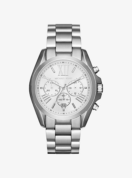 Oversize Bradshaw Silver-Tone Watch | Michael Kors US