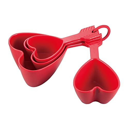 UPware 4-Piece Multi-Purpose Liquid and Dry Melamine Measuring Cups Set, Home Essentials Cooking and Baking Tools, Measuring Cups (Heart) | Amazon (US)