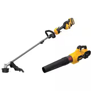 DEWALT 60V MAX 17 in. Cordless Battery Powered String Trimmer and Leaf Blower Combo Kit with (1) ... | The Home Depot