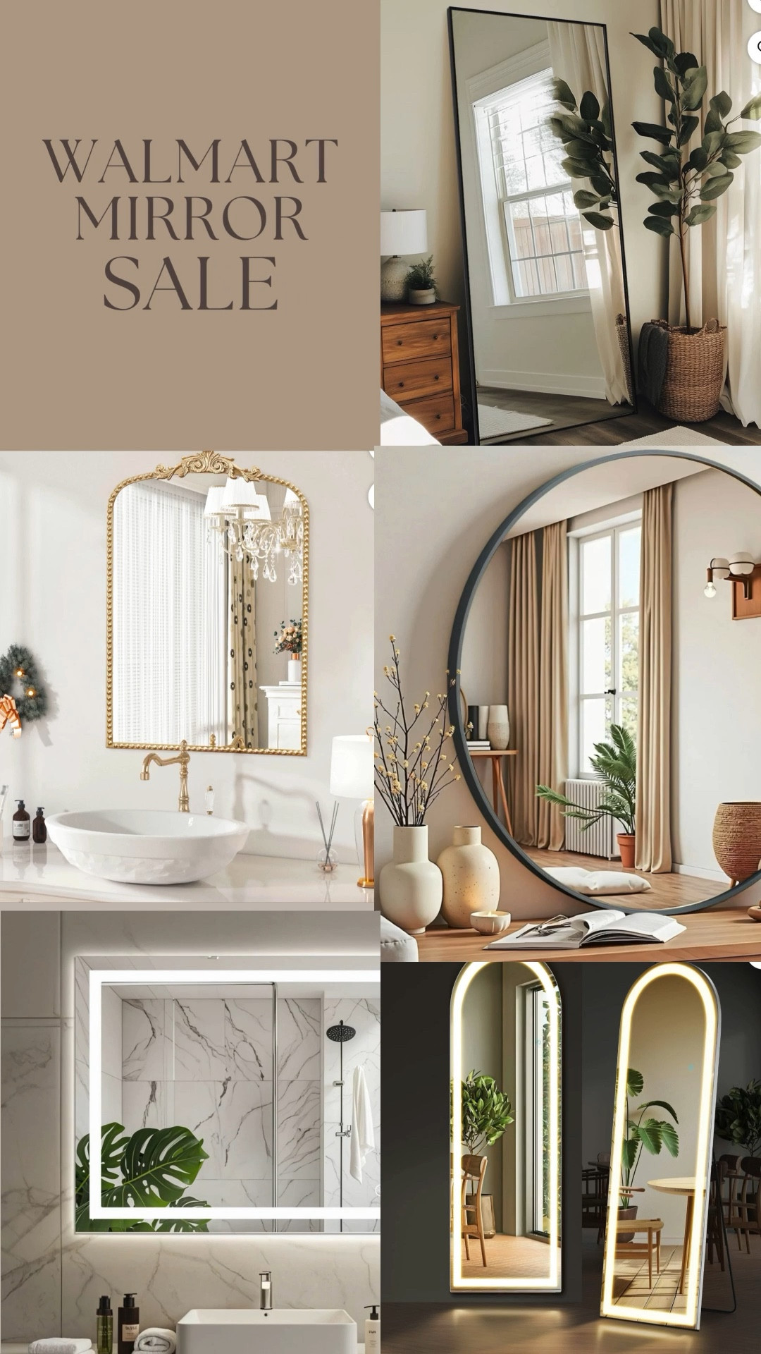 ✨Mirror, mirror on the wall…or the floor! ✨
 I rounded up the best Walmart mirrors currently on sale, and trust me—this is the kind of home decor upgrade that changes everything 🪞. Whether you’re styling your bathroom, entryway, living room, or bedroom, these finds prove you don’t have to compromise quality for price 🙌🏾.

From sleek LED mirrors that make your morning routine feel luxe 💡, to timeless antique-inspired frames that bring a vintage charm 🕰️, to modern black + gold designs that elevate an open concept layout 🖤💛—there’s truly a mirror for every style.

Mirrors are one of my favorite interior design hacks because they instantly make your space feel larger, brighter, and more polished 🌟. And with Walmart’s mix of affordable and on-trend styles, you can add that designer look without breaking the bank 💳.

🏠 Perfect for anyone refreshing their home decor, building a modern vibe, or just needing that final touch of elegance. 

Don’t wait—these sale pieces won’t last long! Tap to shop my picks now 🛒✨

#walmart @walmart


#LTKFindsUnder100 #LTKFindsUnder50 #LTKHome